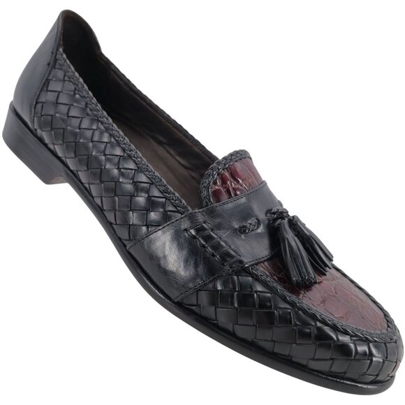 NEW Vintage Bragano Exotic Crocodile Leather Dress Shoes Mens 13N Brown Black - Picture 3 of 14